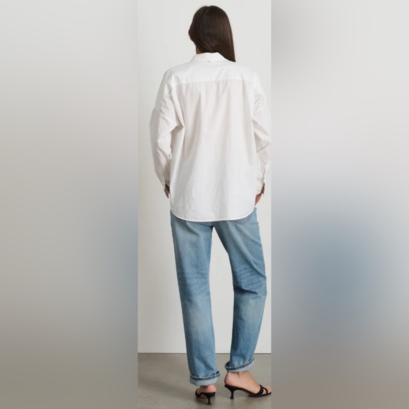 Alex Mill Jo White Button Down Shirt in Cotton Poplin,Size-XL - Picture 4 of 14